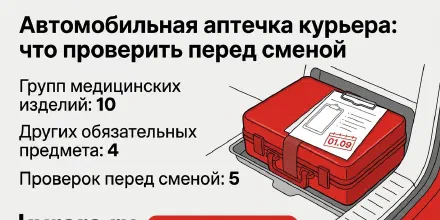 Автомобильная аптечка курьера: что проверить перед сменой