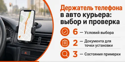 Держатель телефона в авто курьера: выбор и проверка