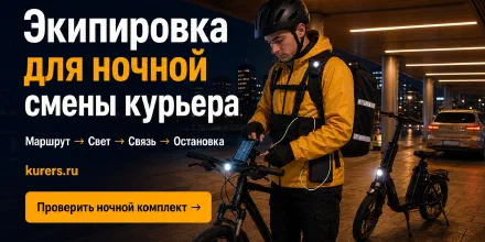 Экипировка для ночной смены курьера: свет, видимость и резерв