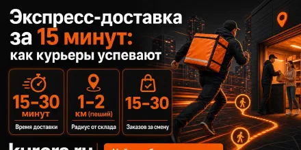 Экспресс-доставка за 15 минут: как курьеры успевают