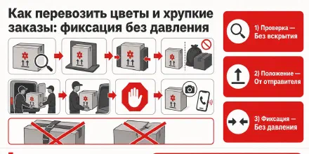 Как перевозить цветы и хрупкие заказы: фиксация без давления