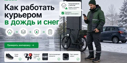Как работать курьером в дождь и снег: одежда, обувь и защита техники