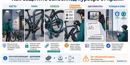 Как защитить велосипед курьера от кражи: замок, место и привычка