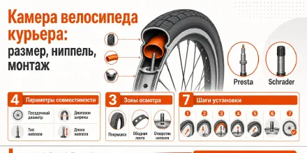 Камера велосипеда курьера: размер, ниппель, монтаж