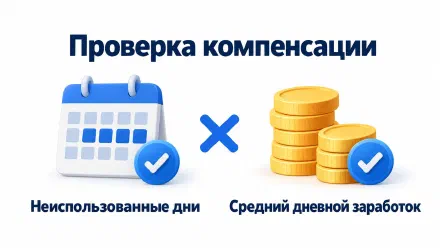 Компенсация неиспользованного отпуска при увольнении: проверка расчёта
