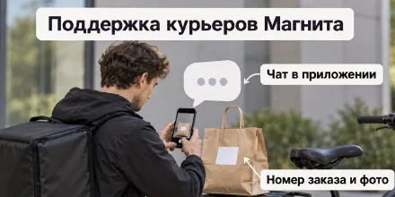 Поддержка курьеров Магнита: телефон, чат и что приложить