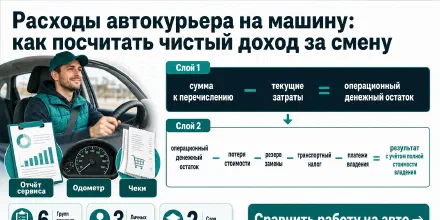 Расходы автокурьера на машину: как посчитать чистый доход за смену