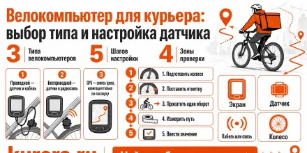 Велокомпьютер для курьера: выбор типа и настройка датчика