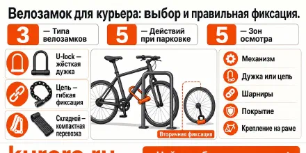 Велозамок для курьера: выбор и правильная фиксация