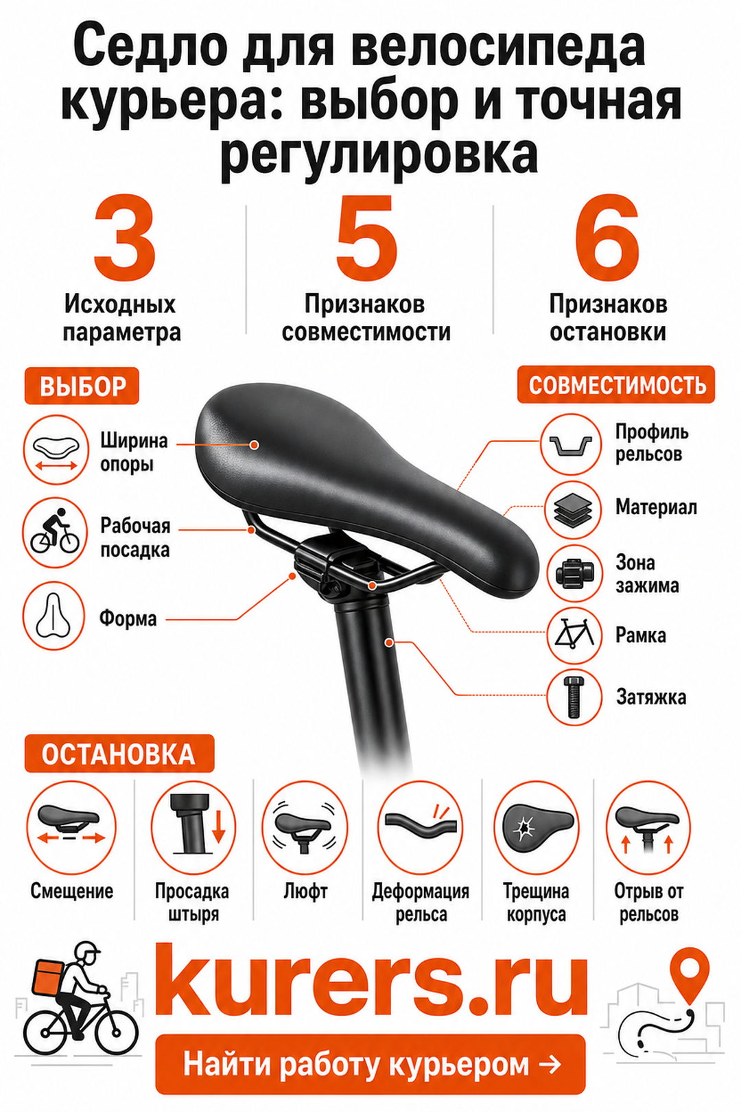 седло для велосипеда курьера
